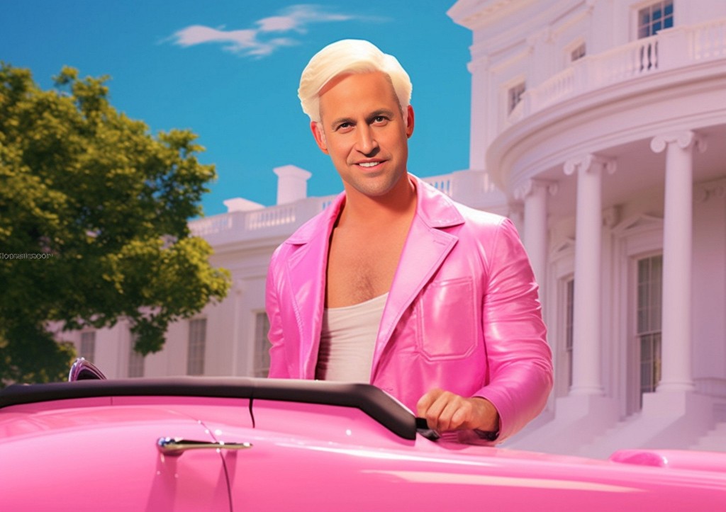 Prince William gets his turn as a hot pink Ken doll.
