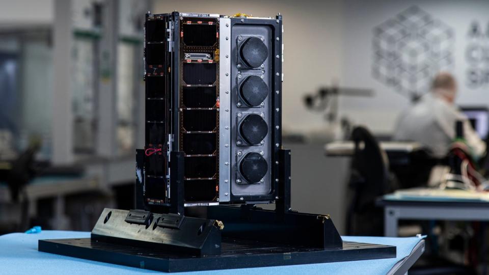 A nano satellite made by the Glasgow-based company AAC Clyde Space (AAC Clyde Space)
