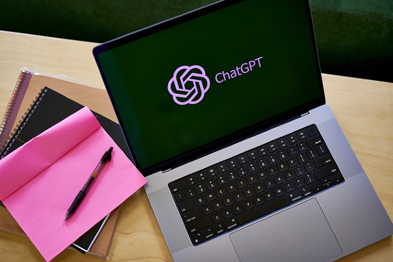 The ChatGPT logo on a laptop.